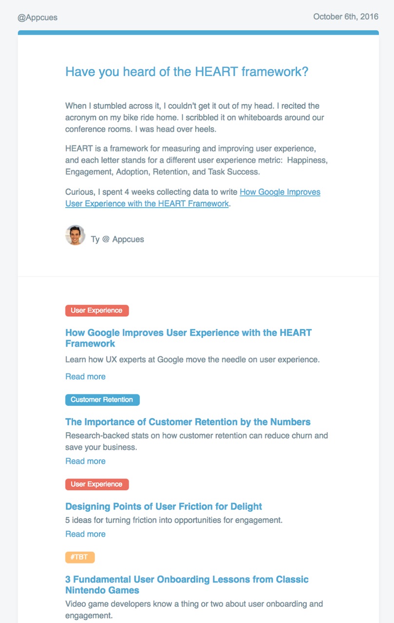 appcues email newsletter